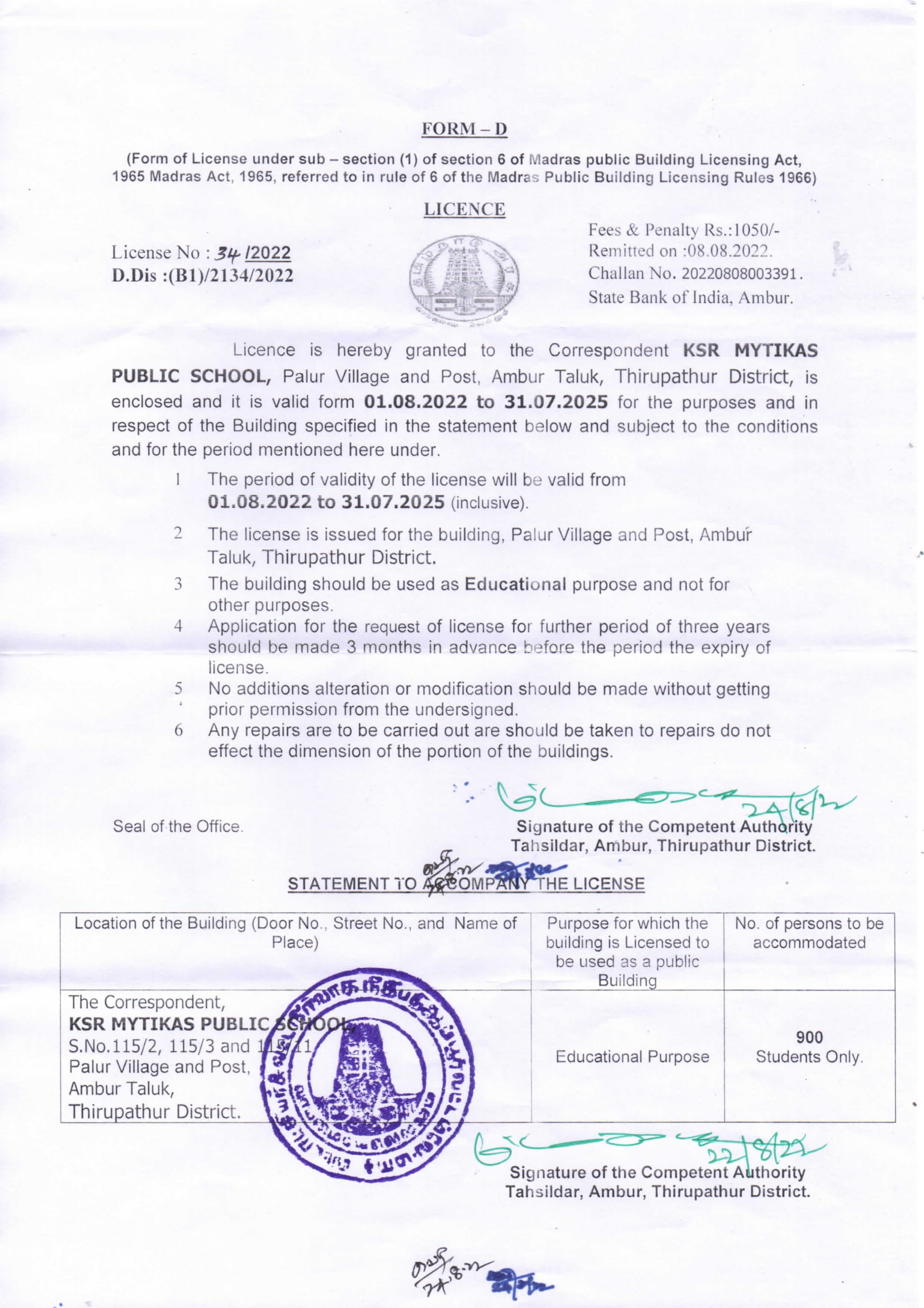 BUILDING SAFETY CERTIFICATE KSR MYTIKAS